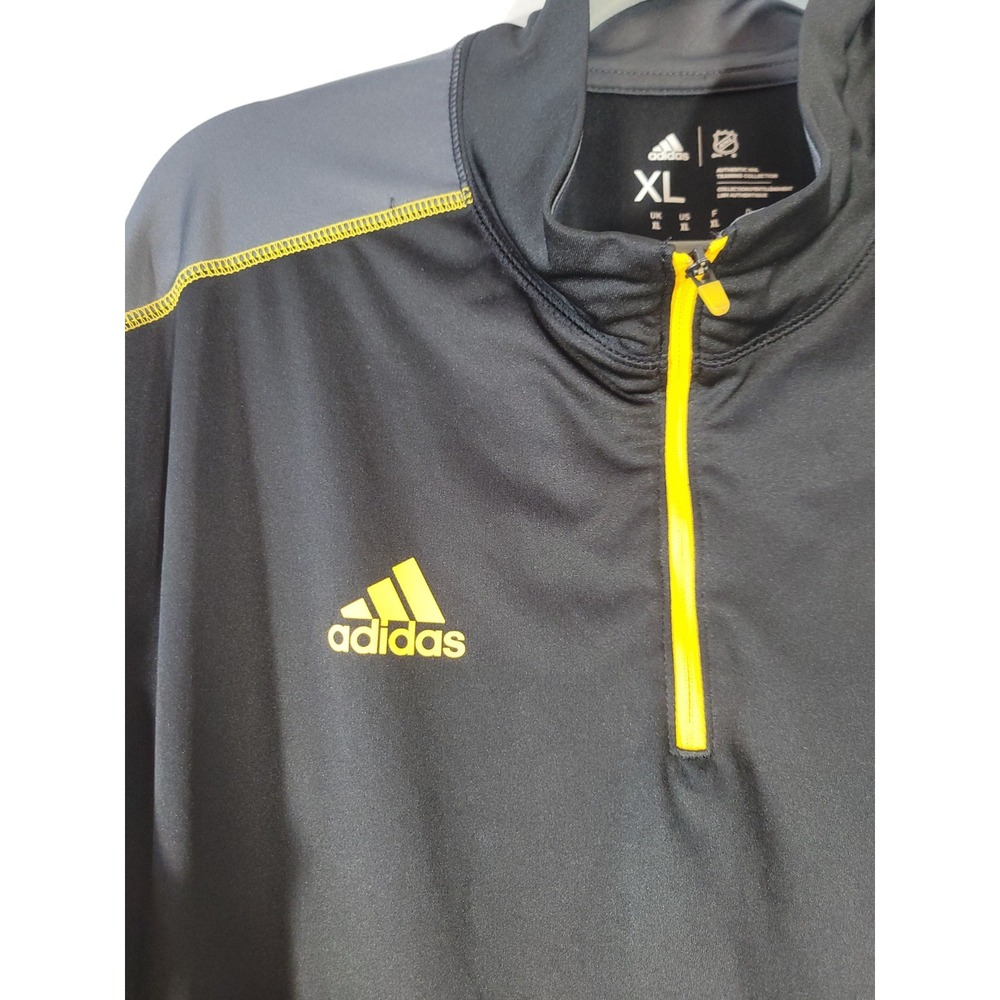 Boston Bruins NHL ADIDAS Dri Sport 1/4 Zip Pullover Black XL - Picture 3 of 9